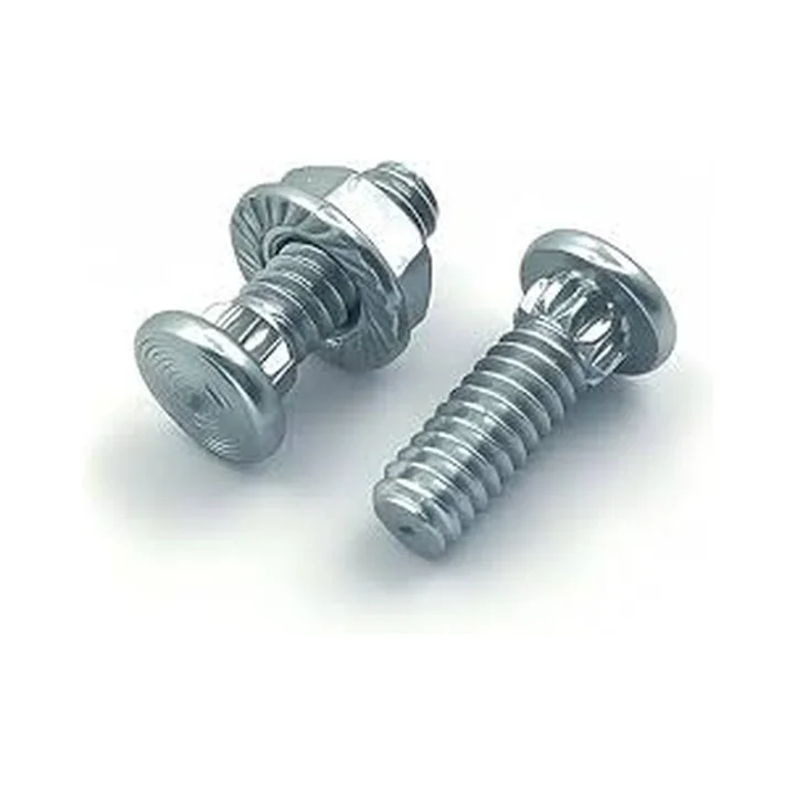 Zinc-plated ribbed-neck bolts